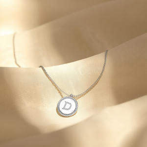 Collar con Colgante de Letra D de 2 cm con Cadena de Diamantes, Tono Plata y Oro, Acero Ref45589 - Product Image 2