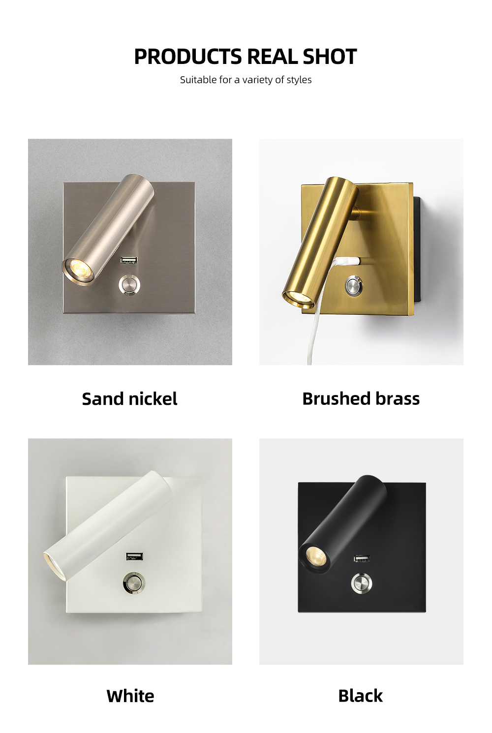 2021 Luxury Indoor Wall Mount Decorative Beside Reading Light With Usb Port Led Wall Lamp For Hotel Bedroom