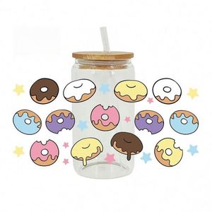 สติกเกอร์ติดแก้ว PET ทนทาน ไม่ต้องใช้ความร้อน กันน้ำ ป้องกันรังสียูวี สำหรับแก้วกาแฟขนาด 16 ออนซ์ ลายดอกไม้ ขายส่ง - Product Image 3