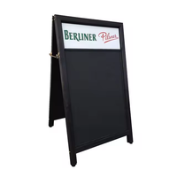 Tableau noir double face en forme de A, 40 x 20 pouces, sur pied, pour trottoir, café, menu en bois pour la Russie Krusovice