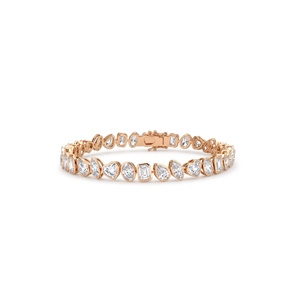 กำไลข้อมือเพชรทรงผสมแบบเบเซล - ทอง 9k, 14k, 18k - Product Image 4