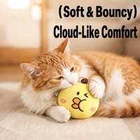 Jouet en peluche interactif pour chat, balle de chat en peluche avec clochette et herbe à chat, motifs cochon, canard, requin, hibou, pour chats d'intérieur et chatons