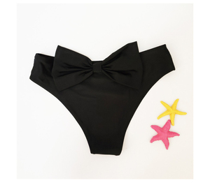 2025 nouveau Sexy nœud noeud Bikini <span class=keywords><strong>bas</strong></span> femmes solide noir Lingerie slips fille sans couture culotte taille haute Shorts dames troncs - Product Image 6