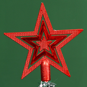 <b>Red</b> Gold Silver Hollow Pentagram Tree Topper 15cm 20cm <b>Glitter</b> Electroplated Star Ornament For Christmas Tree Top Decor - Product Image 6