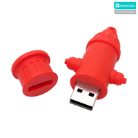 Clé USB personnalisée en silicone en forme de poteau d'incendie, clé USB en forme d'extincteur, cadeau promotionnel de sécurité incendie