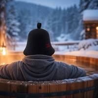 Chapeau de sauna de luxe en laine mérinos, fait main, sans couture, en feutre monobloc, pour protection thermique et soin des cheveux en bain russe et spa
