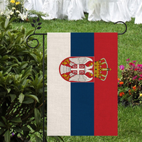 Drapeau de la Serbie Matériau de lin extérieur de haute qualité 12 * 18In Plus de styles à choisir
