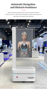 หุ่นยนต์โฆษณาอัจฉริยะในอาคาร Reeman พร้อมหน้าจอสัมผัส LCD ระบบเสียง AI ตัวเครื่องโลหะสีขาว สำหรับใช้งานเชิงพาณิชย์ - Product Image 6