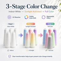 Hilo Acrílico Teñido que Cambia de Color con la Luz Solar, Hilo Reactivo a los Rayos UV para Ropa de Playa, Ropa de Verano, Tejido, Diseño de Moda Ecológico
