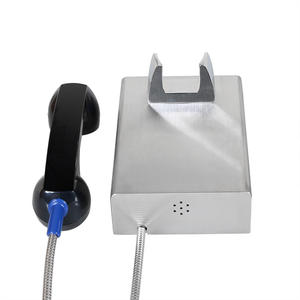 Téléphone de prison anti-vandalisme J&R avec écran LCD, boîtier en acier laminé à froid, clavier complet et casque <span class=keywords><strong>pour</strong></span> détenus - Product Image 2