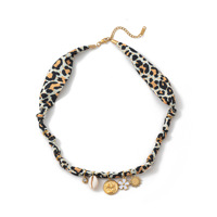 Collier en acier inoxydable Série Plage Vie Océanique Style Bohème avec Pierres de Zircon et Turquoise, Pendentifs Poisson et Coquillage, et Pompon de Foulard