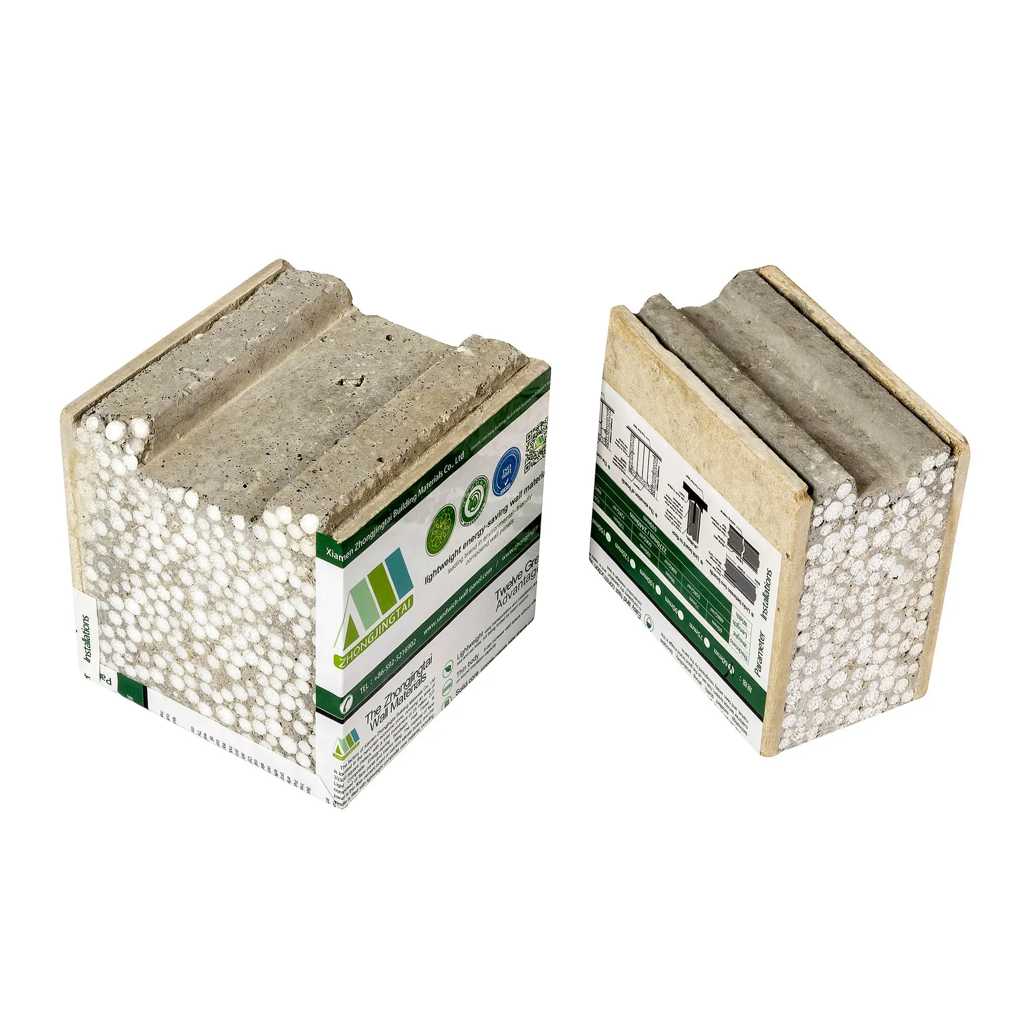 Painel de cimento sanduíche EPS leve e ecológico para paredes internas/exteriores/telhados/pisos