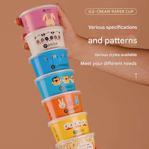 Conteneur de crème glacée personnalisé avec logo, écologique, design personnalisé, gobelet à crème glacée avec couvercle - Product Image 6