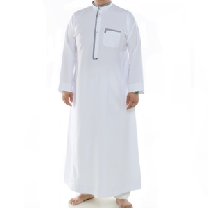 Abiti arabi <span class=keywords><strong>musulmani</strong></span> all'ingrosso abiti da uomo in puro colore liturgico <span class=keywords><strong>vestiti</strong></span> in Cashmere lavato abiti Qatari - Product Image 2