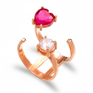 Heart Cut Ruby Stone <b>Adjustable</b> <b>Ring</b> <b>Adjustable</b> <b>Ring</b> Turkish Handmade Wholesale 925 Silver Sterling Jewelry - Product Image 2