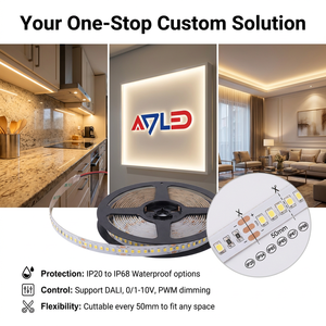 ไฟ LED แถบยาวประสิทธิภาพสูง 180LEDs/m 24V SMD 2835 8W/M ความสว่างสูง สำหรับไฟตู้ - Product Image 4