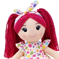 Poupée en peluche de 16 pouces, rembourrée en coton PP, jouet en peluche doux, poupée en tissu pour fille, robe à pois, pour cadeau et jeu