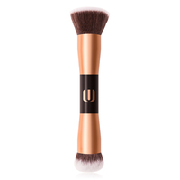 Pinceau cosmétique synthétique double embout personnalisé pour fond de teint et contouring, applicateur 2-en-1