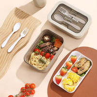 Récipients à lunch étanches avec 3 compartiments pour enfants Récipient alimentaire micro-ondable Boîte à lunch Boîte à bento double couche