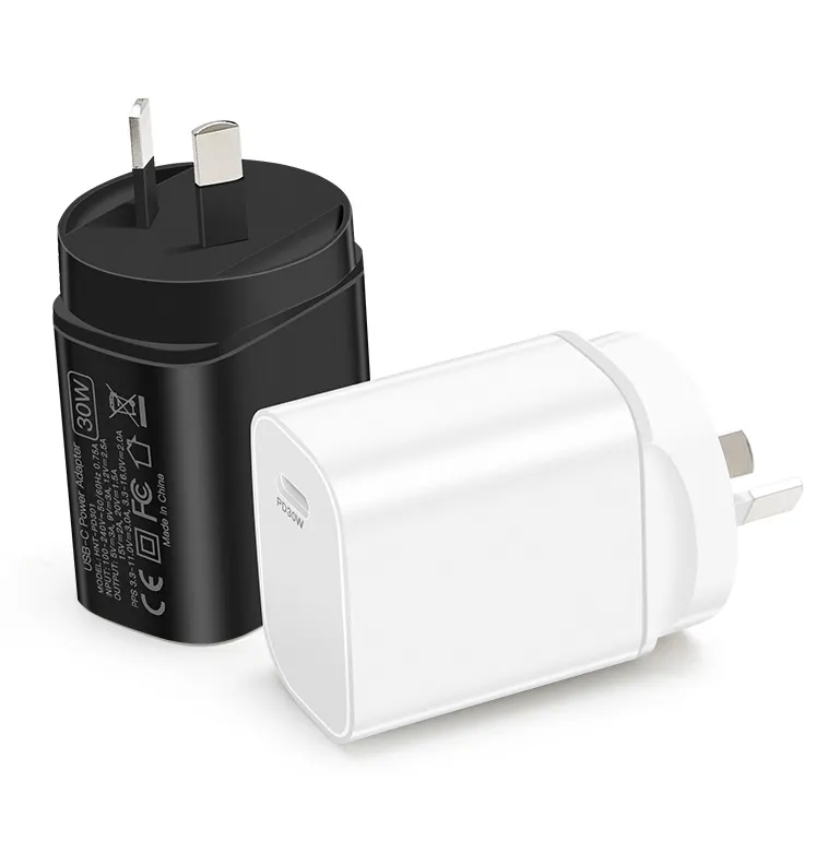 AU Steker 12V/2.5A Pengisi Daya Dinding, Adaptor Pengisi Daya PD 30W USB-C Tipe C