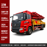 Bomba de Concreto Usada Sany 37m C10 Montada en Camión Diésel 4x2 2024, Máquina Bomba de Concreto Sany SYS230THBF 23000kg Lista para Exportación