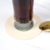 Set de table en cuir PU design, forme galet organique, élégant, écologique, antidérapant, diamètre 300 mm, facile à nettoyer, luxe