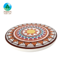 Musen Ensemble de sous-verres classiques en pierre légère Mandala avec logo personnalisé Base en liège absorbant en céramique Utilisation de table à la maison respectueuse de l'environnement