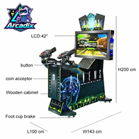 Machine de jeu d'arcade à monnayeur, simulateur de tir à deux joueurs, jeu vidéo d'intérieur pour parc d'attractions, vente en gros
