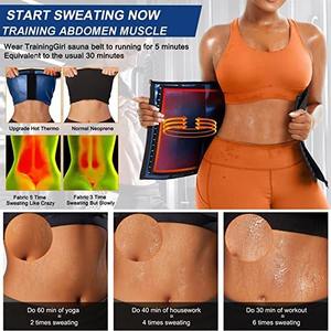 Entrenador de cintura de neopreno para deportes transfronterizos, moldeador de cintura con botón de cinturón con banda para el sudor, recortador de cintura de calidad Premium - Product Image 3