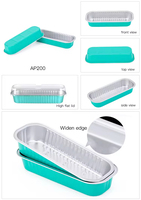 ABLPACK Vente en gros de plateaux de cuisson rectangulaires en aluminium PET de 200 ml, multicolores, avec couvercle transparent en option, résistants au four et au micro-ondes