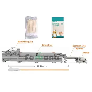 Forbona הסיני יצרן חד פעמי רפואי פלסטיק ארוך במבוק מקל כותנה ספוגית ביצוע מכונת