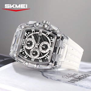 Nouvelle montre de marque tendance, fabrication OEM, logo personnalisé, étanche 5 ATM, six aiguilles, style sport, bracelet en silicone, quartz, pour hommes - Product Image 5