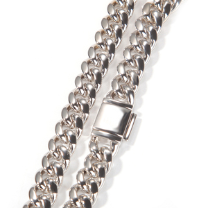 UWIN-Cadena de eslabones cubanos para mujer, Material de <span class=keywords><strong>Plata</strong></span> de Ley 925, Miami, collar cubano de 12mm, joyería de lujo de alta gama S925 - Product Image 5