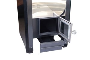 Pequeña estufa/calefactora de leña independiente de hierro fundido para barril SMT-Stove, calentador de leña para sauna de barril - Product Image 3