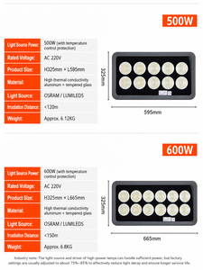 <span class=keywords><strong>Projecteur</strong></span> <span class=keywords><strong>LED</strong></span> <span class=keywords><strong>professionnel</strong></span> haute puissance 800W, étanche IP65, pour la construction, l'industrie, les terrains de basketball, l'éclairage <span class=keywords><strong>extérieur</strong></span> - Product Image 5