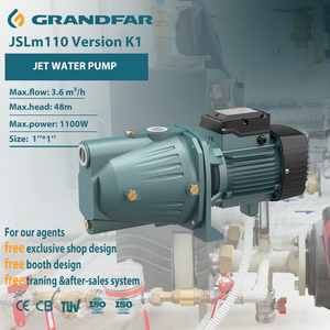 Pompe à eau auto-amorçante à jet de surface GRANDFAR 220V 1.5HP 1.1kW 60L/min pour applications d'eau propre et eaux usées, version JSLm110 - Product Image 1