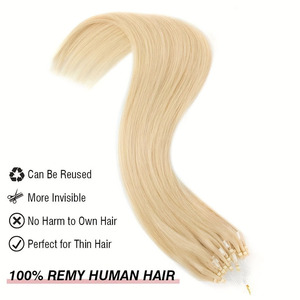 Extensiones de Cabello Humano Nano Micro Ring Microstraighteft Remy con Micro Loop Links, Cabello Ondulado Chino de Calidad Superior - Product Image 3
