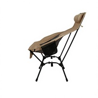 Chaise pliante carrée extra-large, couleur kaki foncé, en aluminium, avec assise large, pour le camping, la pêche, la plage, chaise portable OEM