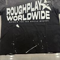 T-shirt Homme en Coton de Haute Qualité, Design Peinture Éclaboussée Effet Délavé Acide, Détails Effet Usé et Troués, Personnalisation Hot Diamond