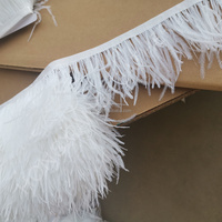 Frange de plumes d'autruche en gros 8-10cm, garniture de plumes blanches, tissu en dentelle de plumes colorées pour vêtements, bricolage et décoration de mariage