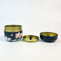 Vente en gros de contenants en métal hermétiques pour matcha de 50 g, logo personnalisé imprimé, boîte à thé à double couvercle