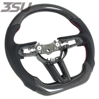 Volant sport en fibre de carbone noire et cuir pour Mazda 3 6 CX5, compatible avec les années 2014 2015 2016 2017 2018