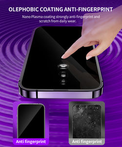 Pelindung layar kaca Tempered, penutup penuh kelas Premium UNTUK iPhone 15 14 13 Pro Max mudah dipasang dengan Align aplikator - Product Image 5