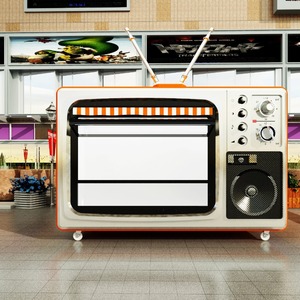 Carrito expendedor en forma de TV Retro <span class=keywords><strong>gigante</strong></span> de diseño libre de acero inoxidable para fábrica de aperitivos y condición de Evento de camping nuevo - Product Image 2