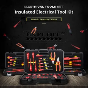 Ensemble d'outils à main portables en acier au chrome-vanadium CRV isolé, 10 pièces, garantie 1 an, kit de réparation automobile, étui moulé par soufflage, portable, 24 pièces - Product Image 5