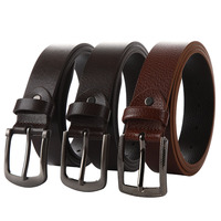 Ceinture Classique en Cuir PU pour Homme avec Boucle Ardillon, Couleur Unie Vintage, pour Jeans Décontractés, Ceinture de Taille pour Tenue Quotidienne et Professionnelle, Ceinture de Pantalon pour Homme