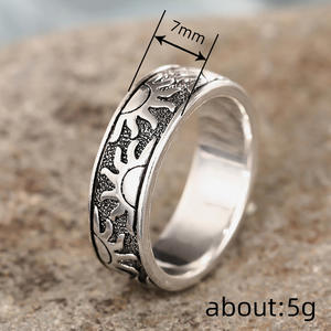 Bague de mode T0940 en alliage unisexe avec motif soleil – Idée cadeau - Product Image 4
