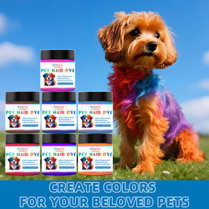 Tingere in modo sicuro i <span class=keywords><strong>capelli</strong></span> del tuo animale domestico con una crema semipermanente Non tossica di lunga durata in un contenitore di plastica di colore uniforme Non sbiadisce - Product Image 4