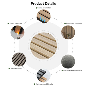 KASARO moderno 3D doghe damascate pannelli Mdf in fibra di poliestere legno acustico per la scuola & arredamento appartamento - Product Image 3