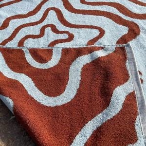 Telo mare in tessuto di spugna di cotone organico al 100% design personalizzato asciugamano <span class=keywords><strong>jacquard</strong></span> doppio lato telo mare in velluto - Product Image 4